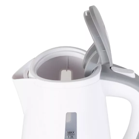 Home HG VF 05 vízforraló, teljesítmény 2000 W, 1,2 literes víztartály, 360°-ban forgatható állvány, rejtett fűtőszál, fehér