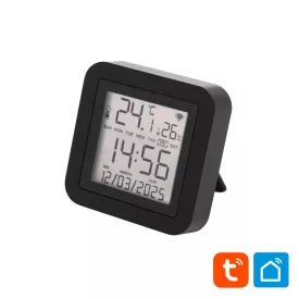  Home HSTHR távirányító, hő- és páratartalom mérő, óra, LCD kijelző, Smart Life, Tuya Smart, okos otthon, telefonos értesítés, automatizálás, eszközvezérlés, riasztás, USB tápellátás