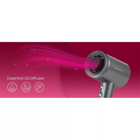 Humanas HD-AT01 Air Touch luxus hajszárító, 1600W, 3 diffúzor, LED kijelzés, 3 teljesítmény és 4 hőmérséklet fokozat