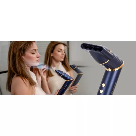 Humanas HD-AT02 Air Touch 2 in 1 luxus hajszárító + hajsütővas, 1000W, 3 teljesítmény 4 hőmérséklet fokazat, 5 feltét