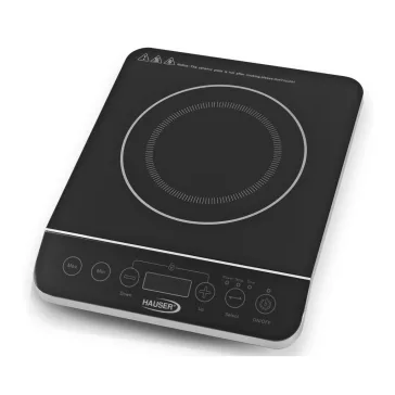   HAUSER IC-2014 indukciós főzőlap, 2000 W, üvegkerámia, LCD kijelző, max. 240 °C, időzítő, gyerekzár, fekete színű