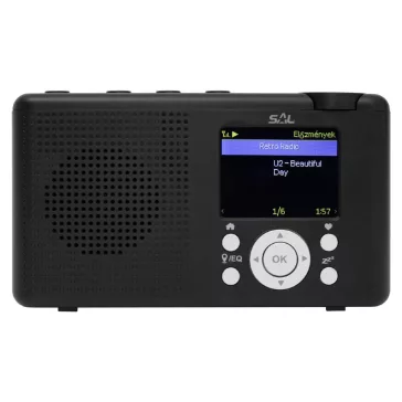   SAL INR 3000 internetrádió, 4 in 1, 2 W hangszóró, világrádió, FM RDS, BT, Média Center hálózati zenetár, EQ