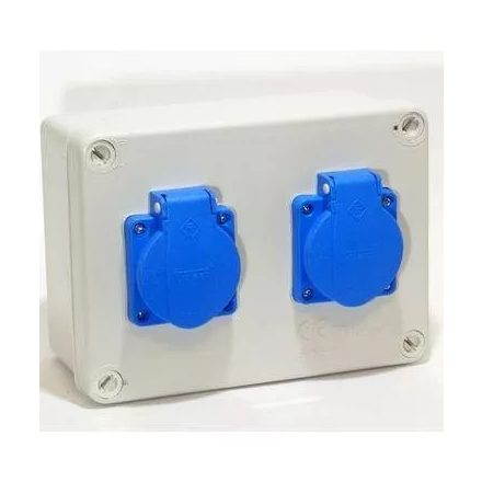 SZERELT IPARI DOBOZ (JG+TP) 170X125X75MM - 2X(2P+F)