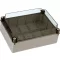 Kötődoboz 380X300X130 IP65 ÁTLÁTSZÓTETŐVEL, SIMA OLDALFALLAL