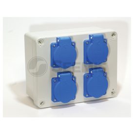 SZERELT IPARI DOBOZ (JG+TP) 180X145X85MM - 4X(2P+F)