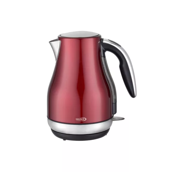 HAUSER JK-903R vízforraló, 2000 W, 1,7 liter, forgatható talp, rejtett fűtőszál, fém burkolat, piros színű HAUSER JK-903R vízforraló, 2000 W, 1,7 liter, forgatható talp, rejtett fűtőszál, fém burkolat, piros színű