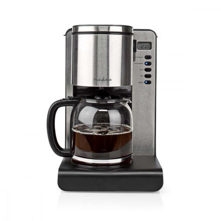 Kávéfőző | Kávé filter | 1.5 l | 12 Csészék | Melegen tartó funkció | Bekapcsolás időzítő | LCD Kijelző | Óra funkció | Alumínium / Fekete