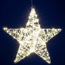   Home KAD40 csillag fém dekoráció, 320db melegfehér micro LED, fém kivitel, 5m tápkábel, adapteres tápellátás, beltéri kivitel