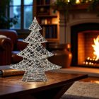 Home KAD45 fém fenyő dekoráció, 160db melegfehér micro LED, 5 m tápvezeték, adapteres tápellátás, beltéri kivitel