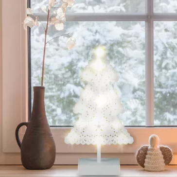   Home KAD 19 PINE karácsonyfa asztaldísz, 20 db LED, ABS műanyag, 21 x 39 cm