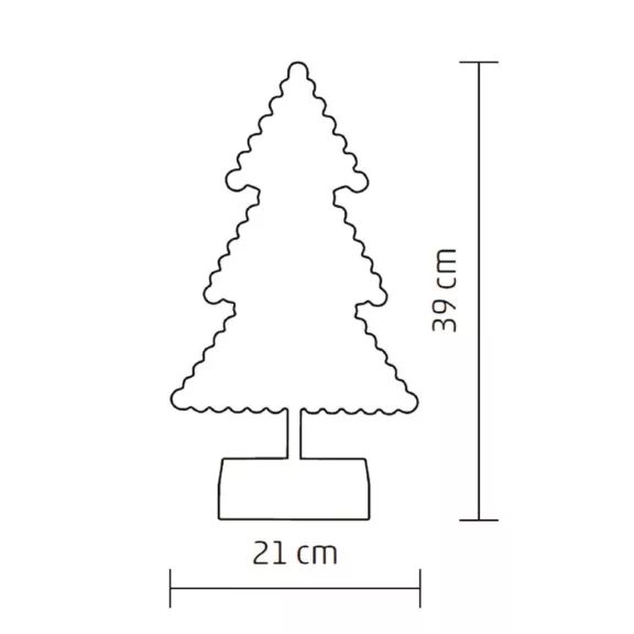 Home KAD 19 PINE karácsonyfa asztaldísz, 20 db LED, ABS műanyag, 21 x 39 cm