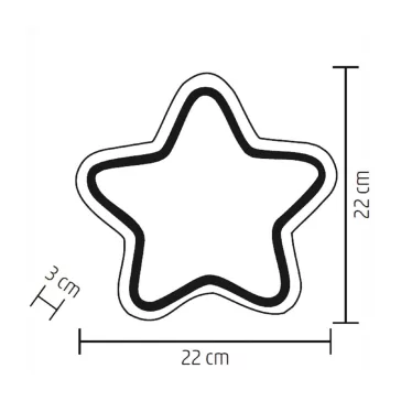  Home KAD 27 fa asztaldísz, csillag, LED neon-light szalag, melegfehér