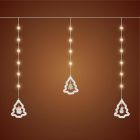 Home KAF110WW fényfüggöny, kül- és beltéri kivitel, 2,7 méter, 110 db melegfehér microLED, Mikulás és hóember figurák