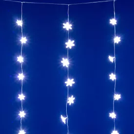   HOME KAF50WH LED-es hópehely fényfüggöny, 1,35 m, 50 db hidegfehér LED, hálózati tápellátás, beltéri kivitel