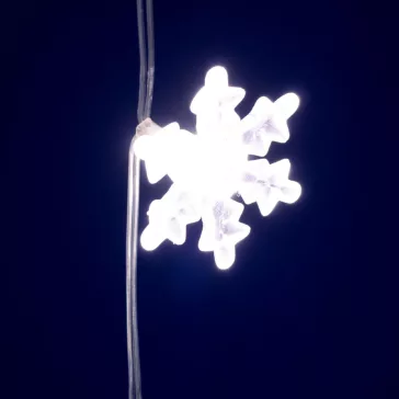   HOME KAF50WW LED-es hópehely fényfüggöny, 1,35 m, 50 db melegfehér LED, hálózati tápellátás, beltéri kivitel