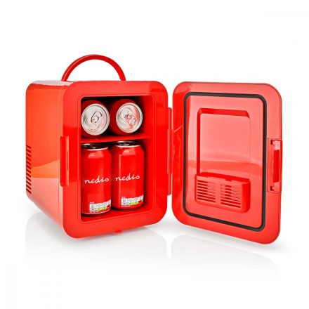 Hordozható mini hűtőszekrény | 4 l | 12 V DC / 100 - 240 V AC | Piros
