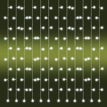  Home KAF 210LC LED-es fényfüggöny, 2x1 m / 210 db hidegfehér LED, fehér vezeték, állófényű, hálózati adapter, kül- és beltéri kivitel