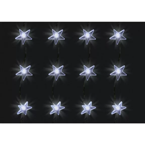 Home KAF 48L LED-es csillag fényfüggöny, 1,5x1 m / 48 db hidegfehér LED csillag figurákban, átlátszó vezeték, hálózati adapter, beltéri kivitel Home KAF 48L LED-es csillag fényfüggöny, 1,5x1 m / 48 db hidegfehér LED csillag figurákban, átlátszó vezeték, hálózati adapter, beltéri kivitel