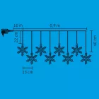 Home KAF 8/F LED-es hókristály fényfüggöny, 0,9 m / 8 db melegfehér LED akril hókristályban, átlátszó vezeték, hálózati adapter, kül- és beltéri kivitel
