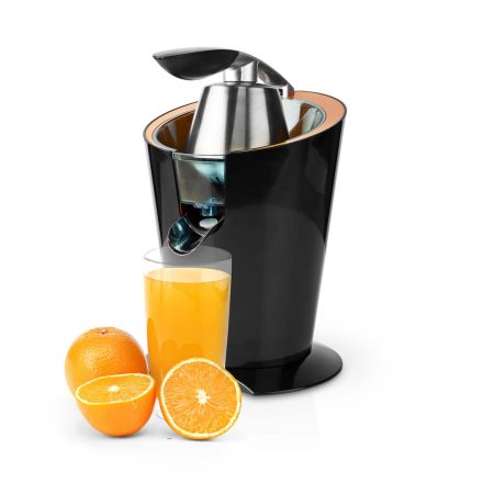 NEDIS citrusprés, teljesítmény: 160W, fekete / narancs, rozsdamentes acél kiöntő csepegésgátló KAJC300CBK