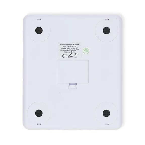 Nedis konyhai okos mérleg, Bluetooth, 5000 féle élelmiszer tápértéke és energiaértéke KASC800WTW