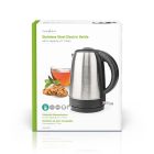 Nedis vízforraló ,1,7 l ,Rozsdamentes acél ,Alumínium / Fekete ,360 fokban forgatható ,Rejtett fűtőelem