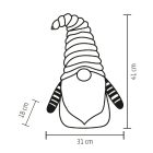 Home KDD 41 manó dekoráció, 3 db villogó LED, szövet, plüss