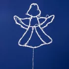 HOME KID501BWW LED-es angyal ablakdísz, 33x30 cm, 35 db melegfehér LED, időzítő, elemes tápellátás, beltéri kivitel