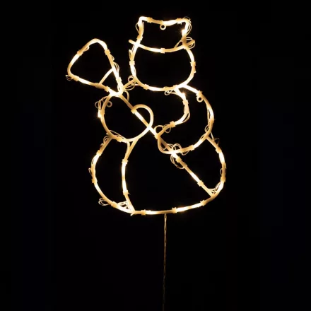 HOME KID507WW LED-es hóember ablakdísz, 35db melegfehér LED, időzítő, adapteres tápellátás, kül- és beléri kivitel