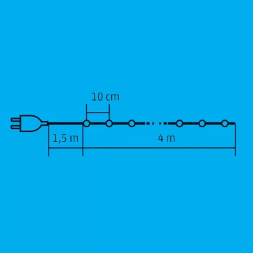   Home KIL 40C/M LED-es fényfüzér, 4 m / 40 db színes dekorált LED, állófényű, zöld vezeték, hálózati adapter, beltéri kivitel