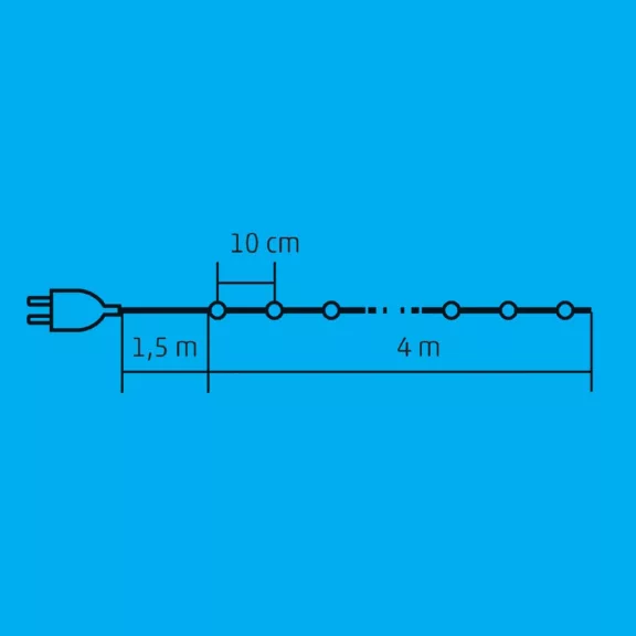 Home KIL 40C/M LED-es fényfüzér, 4 m / 40 db színes dekorált LED, állófényű, zöld vezeték, hálózati adapter, beltéri kivitel Home KIL 40C/M LED-es fényfüzér, 4 m / 40 db színes dekorált LED, állófényű, zöld vezeték, hálózati adapter, beltéri kivitel