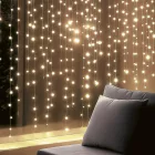 HOME KIN126DWW DOT LED-es fényfüggöny, 0,9 m, 126 db melegfehér DOT LED, állófényű, hálózati tápellátás, beltéri kivitel