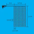 Home KIN 126C/WH LED-es fényfüggöny, 0,9x1,4 m / 126 db hidegfehér LED, fehér vezeték, állófényű, hálózati adapter, beltéri kivitel