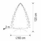 HOME KIX120LED LED-es műfenyő, 120 cm, optikai szálas, folyamatos színváltás, műanyag talp, hálózati tápellátás, beltéri kivitel