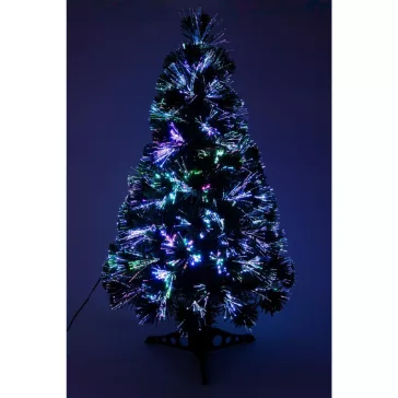   HOME KIX80LED LED-es műfenyő, 80 cm, optikai szálas, folyamatos színváltás, műanyag talp, hálózati tápellátás, beltéri kivitel