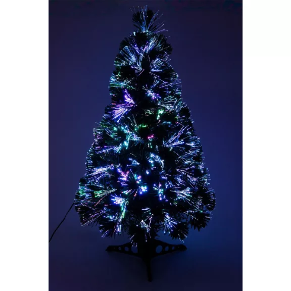 HOME KIX80LED LED-es műfenyő, 80 cm, optikai szálas, folyamatos színváltás, műanyag talp, hálózati tápellátás, beltéri kivitel
