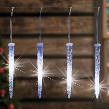   Home KJL 35 LED-es jégcsap fényfüzér, kül- és beltéri kivitel, 15 jégcsap, jégcsaponként 18 LED, 270 db hidegfehér LED, füzér hossza 5,6 m