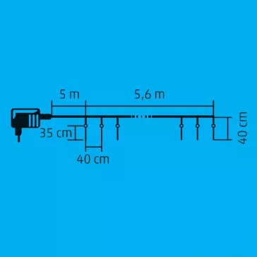   Home KJL 35 LED-es jégcsap fényfüzér, kül- és beltéri kivitel, 15 jégcsap, jégcsaponként 18 LED, 270 db hidegfehér LED, füzér hossza 5,6 m