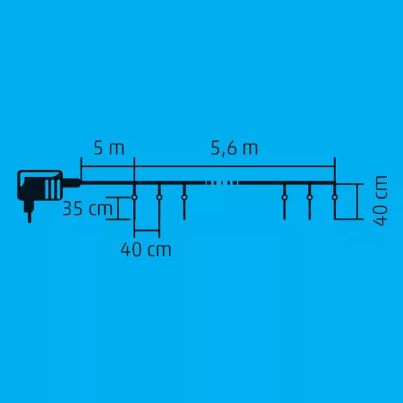 Home KJL 35 LED-es jégcsap fényfüzér, kül- és beltéri kivitel, 15 jégcsap, jégcsaponként 18 LED, 270 db hidegfehér LED, füzér hossza 5,6 m Home KJL 35 LED-es jégcsap fényfüzér, kül- és beltéri kivitel, 15 jégcsap, jégcsaponként 18 LED, 270 db hidegfehér LED, füzér hossza 5,6 m