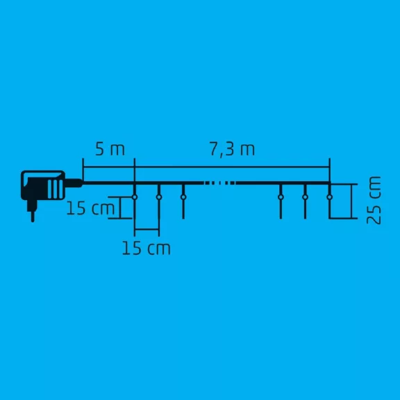 Home KJL 50C LED-es jégcsap fényfüzér, 7,3x0,25 m / 50 db hidegfehér LED, 50 db jégcsap, fehér vezeték, állófényű, hálózati adapter, kül- és beltéri kivitel Home KJL 50C LED-es jégcsap fényfüzér, 7,3x0,25 m / 50 db hidegfehér LED, 50 db jégcsap, fehér vezeték, állófényű, hálózati adapter, kül- és beltéri kivitel