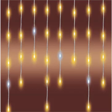   HOME KKF1200D20M LED-es sziporkázó fényfüggöny, 20 méter, 1200db melegfehér DOT LED, adapteres tápellátás, kül- és beltéri kivitel