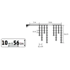HOME KKF600D10M LED-es sziporkázó fényfüggöny, 600 db melegfehér DOT LED, átlátszó vezeték, 10 méter, hálózati adapter, kül- és beltéri kivitel