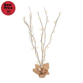   Home KLB 120/SL világító ágak, 40 db LED, 120 cm ágak, ezüst színű, ismétlődő időzítés, beltéri