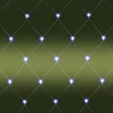  Home KLN 160C/WH LED-es háló, 2x1,5 m / 160 db hidegfehér LED, zöld vezeték, állófényű, hálózati adapter, kül- és beltéri kivitel