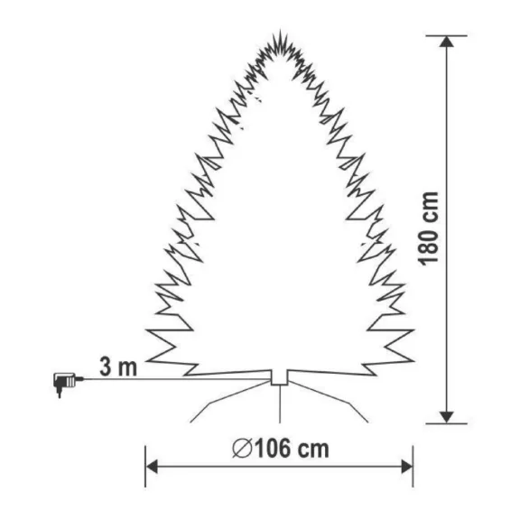 Home KMF 6/180 műfenyő beépített világítással, 350 db LED, 180 cm magasság, 106 cm átmérő, talpkapcsoló, 4 funkció Home KMF 6/180 műfenyő beépített világítással, 350 db LED, 180 cm magasság, 106 cm átmérő, talpkapcsoló, 4 funkció