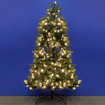   Home KMF 6/210 műfenyő beépített világítással, 500 db LED, 210 cm magasság, 119 cm átmérő, talpkapcsoló, 4 funkció