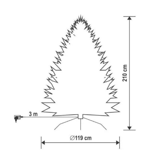Home KMF 6/210 műfenyő beépített világítással, 500 db LED, 210 cm magasság, 119 cm átmérő, talpkapcsoló, 4 funkció Home KMF 6/210 műfenyő beépített világítással, 500 db LED, 210 cm magasság, 119 cm átmérő, talpkapcsoló, 4 funkció