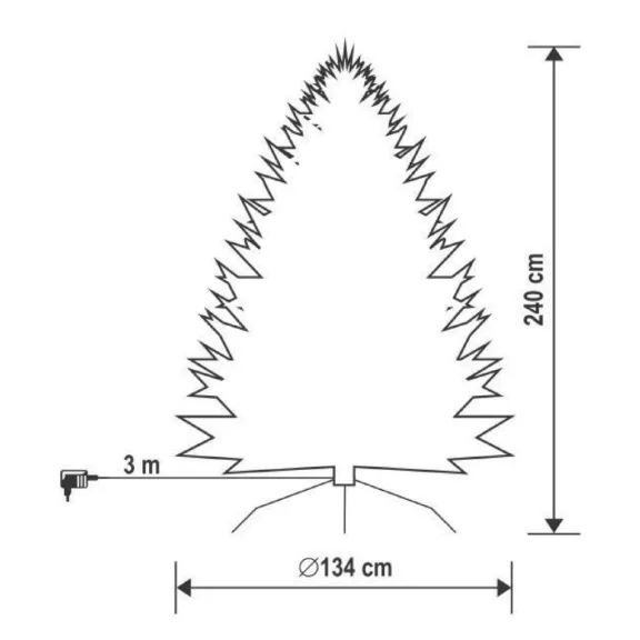 Home KMF 6/240 műfenyő beépített világítással, 650 db LED, 240 cm magasság, 134 cm átmérő, talpkapcsoló, 4 funkció Home KMF 6/240 műfenyő beépített világítással, 650 db LED, 240 cm magasság, 134 cm átmérő, talpkapcsoló, 4 funkció