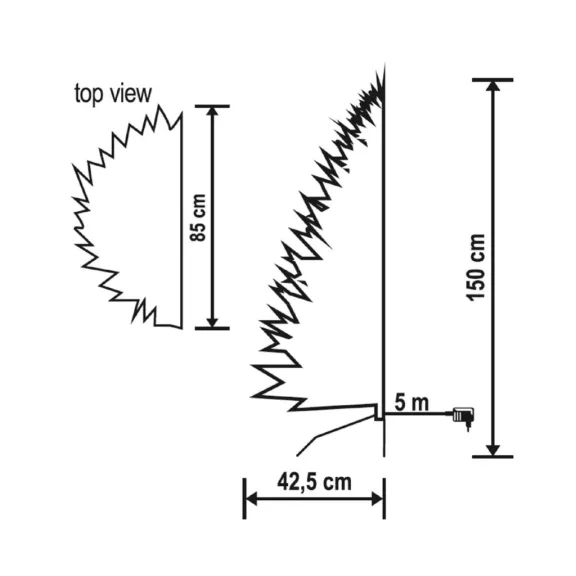 Home KMF 7/150 fél műfenyő beépített világítással, 180 db LED, 150 cm magasság, 85 cm legnagyobb átmérő, sík oldal Home KMF 7/150 fél műfenyő beépített világítással, 180 db LED, 150 cm magasság, 85 cm legnagyobb átmérő, sík oldal