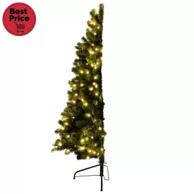   Home KMF 7/180 fél műfenyő beépített világítással, 240 db LED, 180 cm magasság, 100 cm legnagyobb átmérő, sík oldal